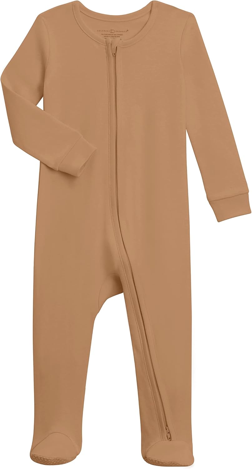 Organic Cotton Baby Zip-Up Footed Sleeper for Newborns