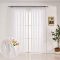 102 in Pure White Pinch Pleated Sheer Curtains - Light Filtering