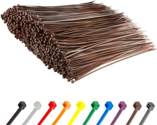 GTSE 8 Inch Brown Zip Ties - 1000 Pack for All Your Needs