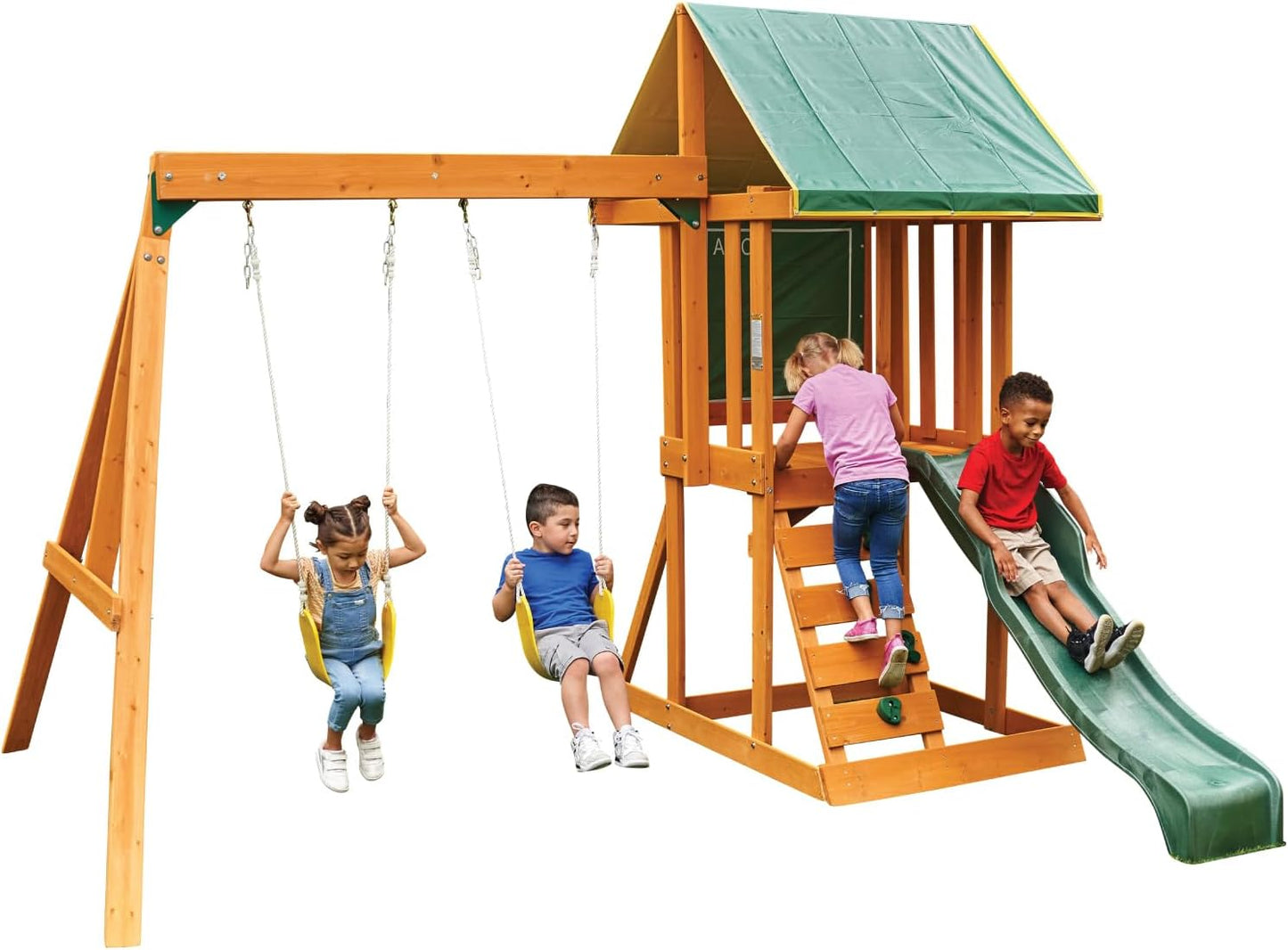 KidKraft Appleton Wooden Swing Set for Active Outdoor Fun