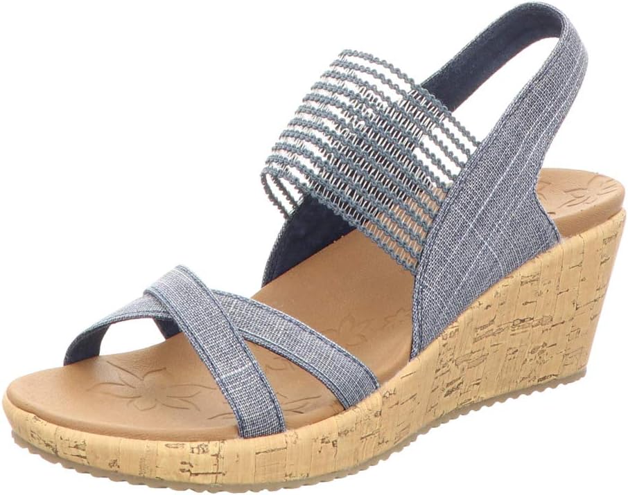 Skechers Women's Beverlee High Tea Wedge Sandals for Comfort