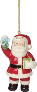 Lenox 2025 Santa with Mistletoe Ornament - Porcelain Holiday Keepsake