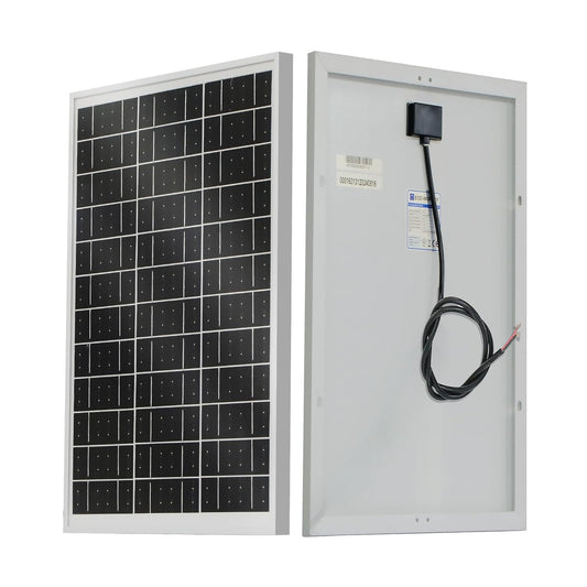 ECO-WORTHY 25W Monocrystalline Solar Panel for 12V Battery Charging