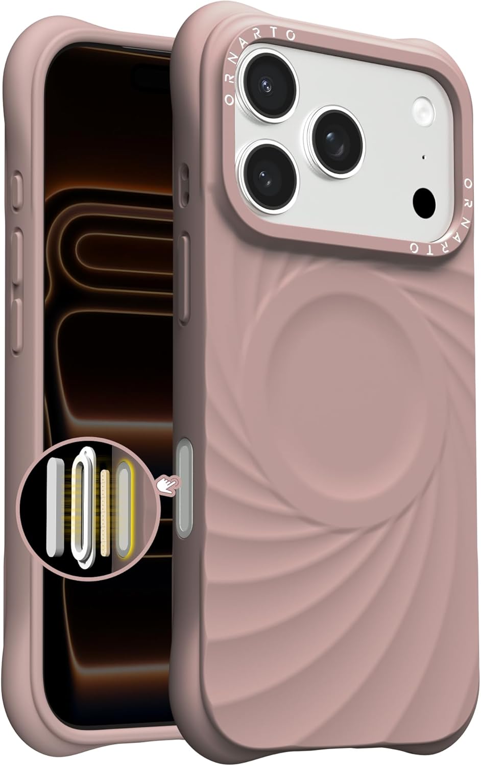 ORNARTO Vortuxe iPhone 17 Pro Case with 2X MIL-STD Protection