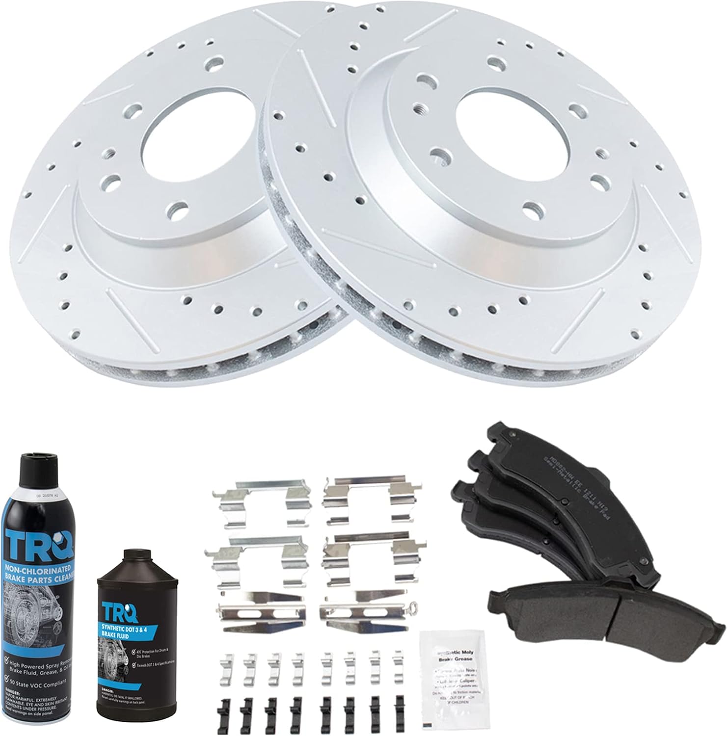 TRQ Front Brake Pad & Rotor Kit for Ascender, Bravada, Envoy