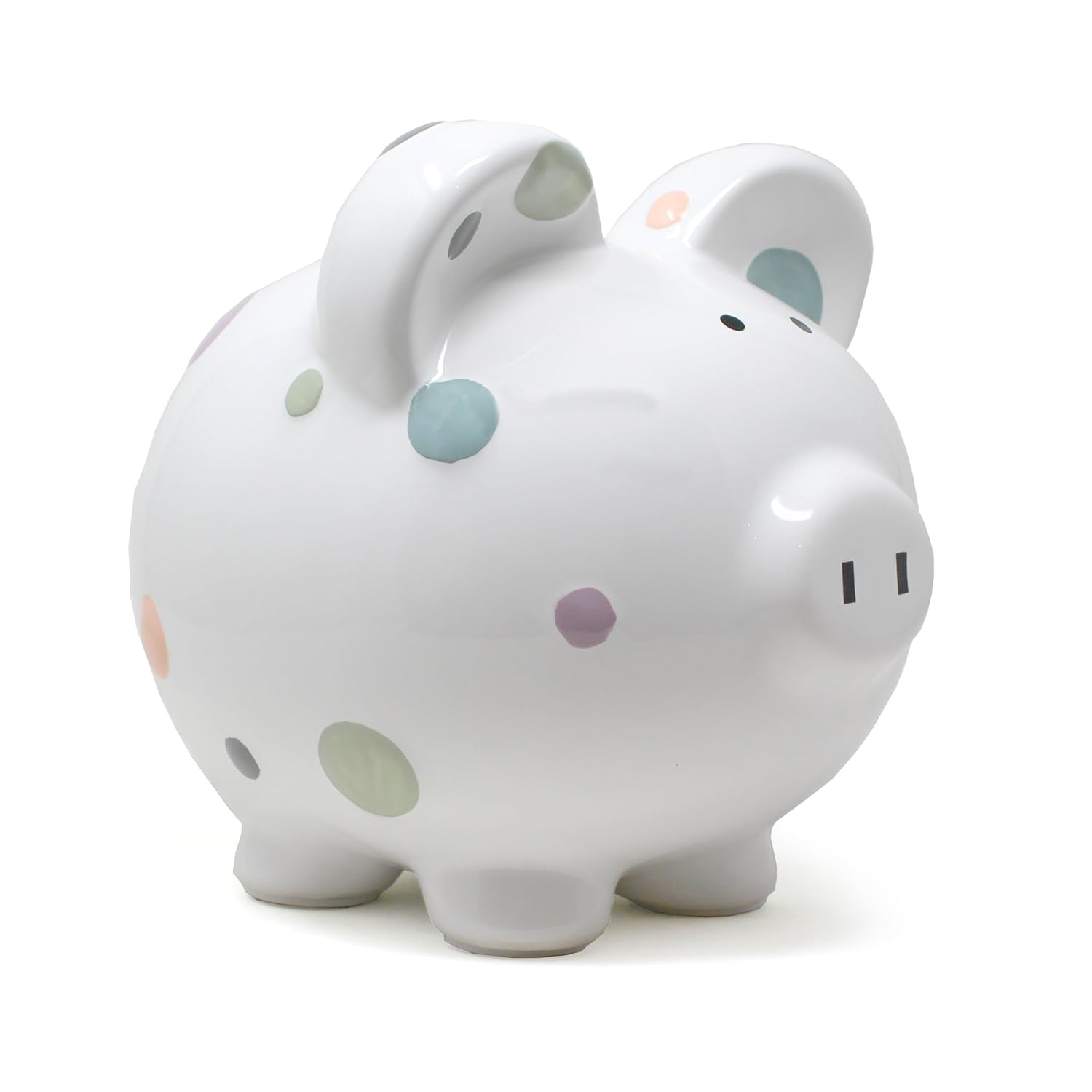 Child to Cherish Ceramic Piggy Bank for Girls in Pastel Dots