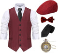 Gatsby Gangster Costume Accessories Set - 1920s Hat, Bow Tie & Props