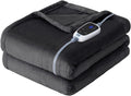 Sealy Heated Blanket Throw, Flannel Electric Blanket with 6 Heat