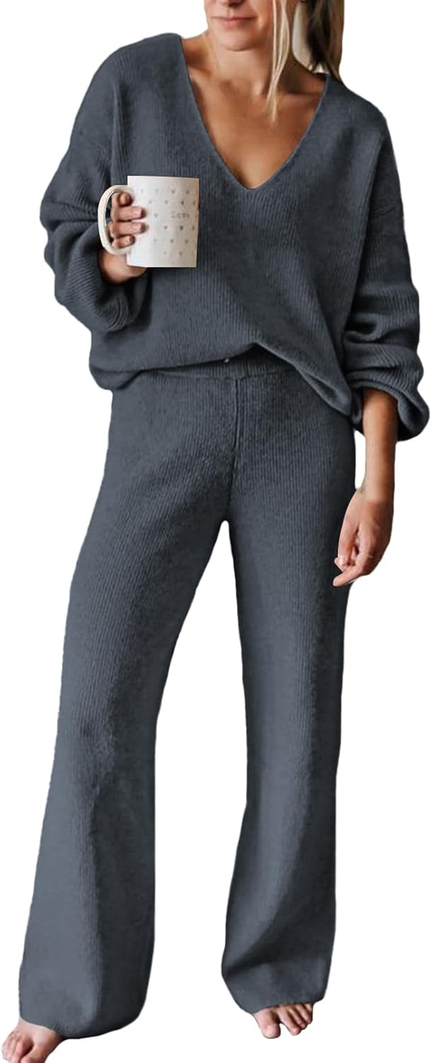 Viottiset Women's 2 Piece Outfits Casual Knit Sweater Set