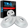 TRQ Rear Performance Brake Rotors Set Vented Cross Drilled & Slotted
