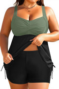 Aqua Eve Women Plus Size Tankini Swimsuit Olive - Flowy Two Piece