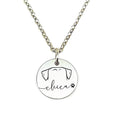 Personalized Dog Necklace Custom Name Disc - Engraved Stainless Steel