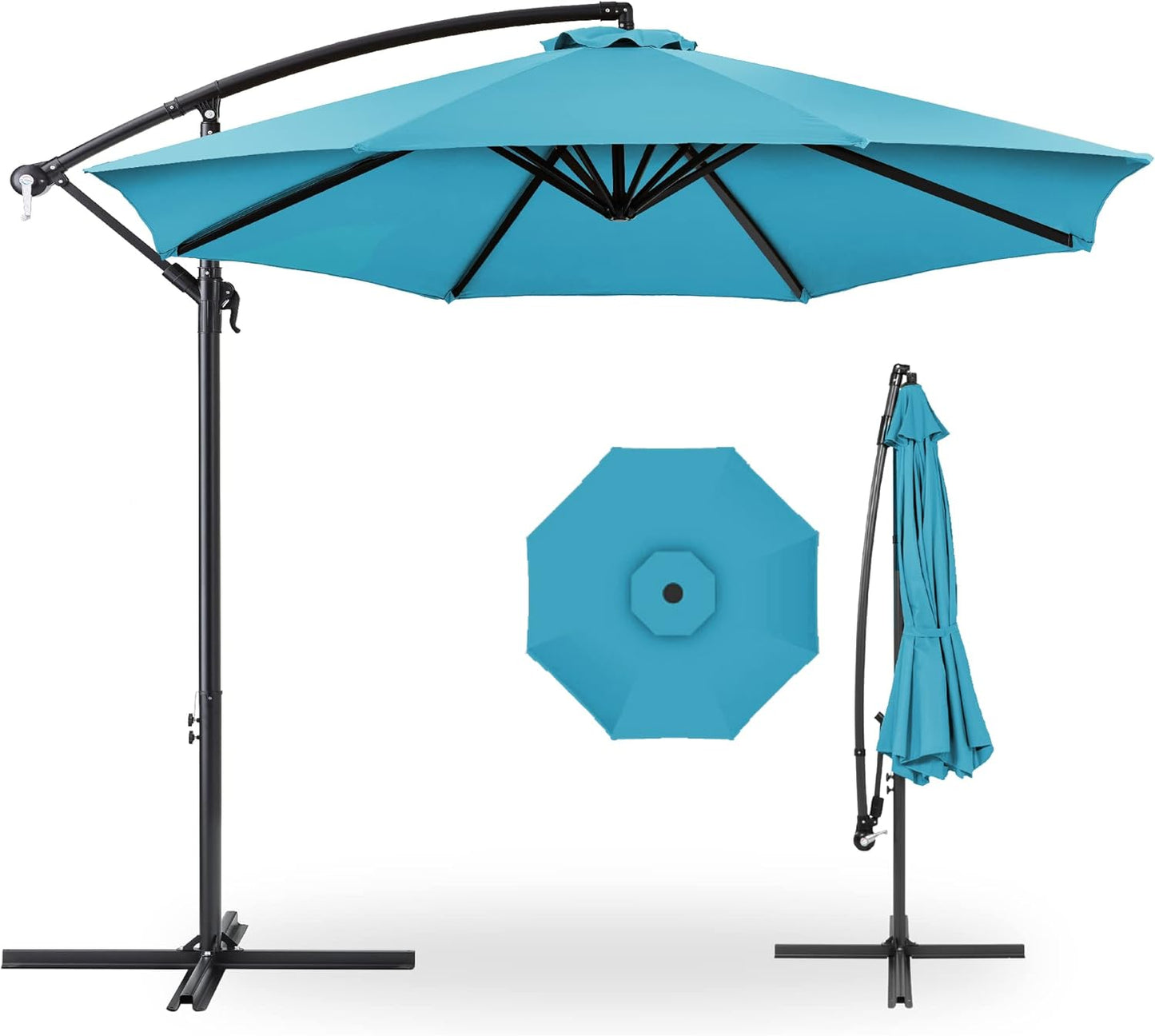 10ft Offset Hanging Market Patio Umbrella for Outdoor Comfort
