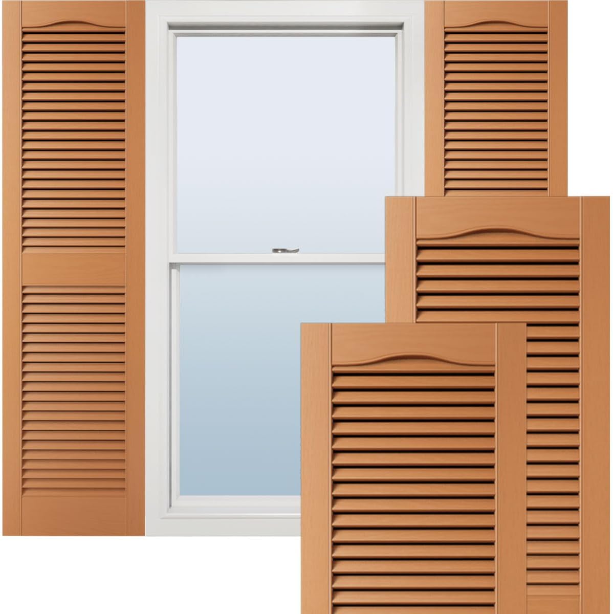 Lifetime Vinyl Open Louver Shutters with Installation Hardware