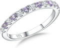 Birthstone Rings Eternity Band for Women - Alexandrite Half Eternity