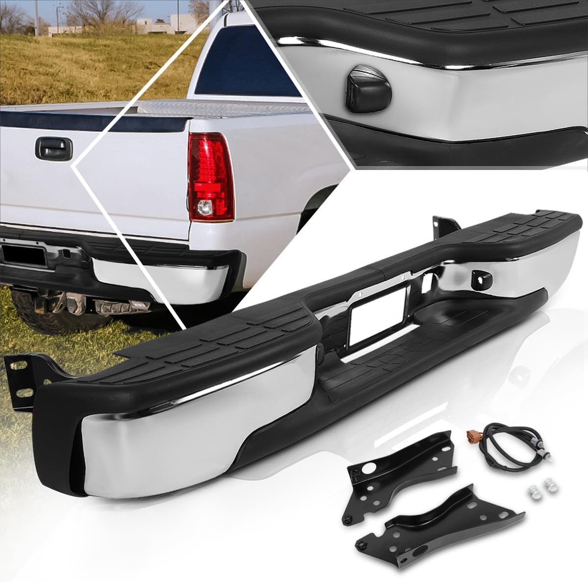 PM PERFORMOTOR Rear Step Bumper for Chevy Silverado/GMC Sierra