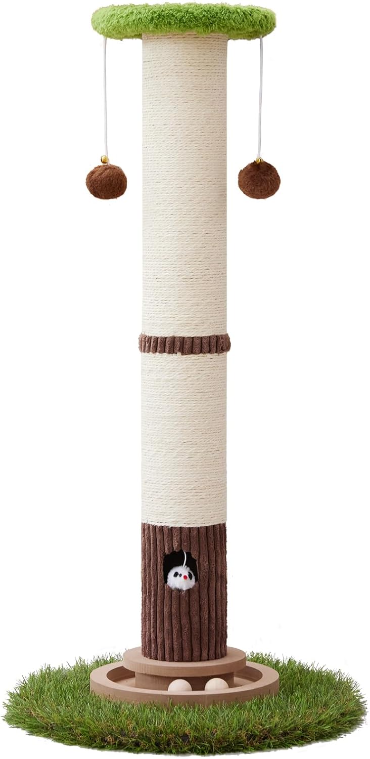 Premium 33in Tall Cat Scratching Post for Adult Cats and Kittens