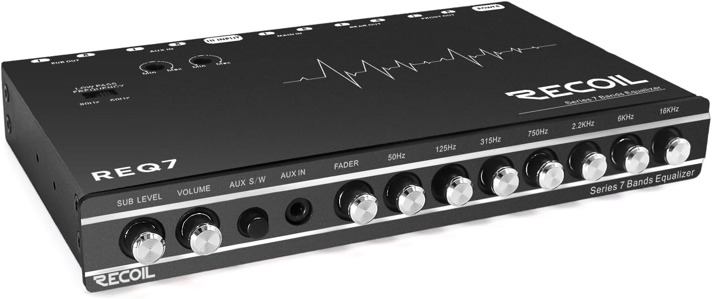 Recoil R7EQ Car Audio 7-Band Pre-Amp Equalizer for Sound Control
