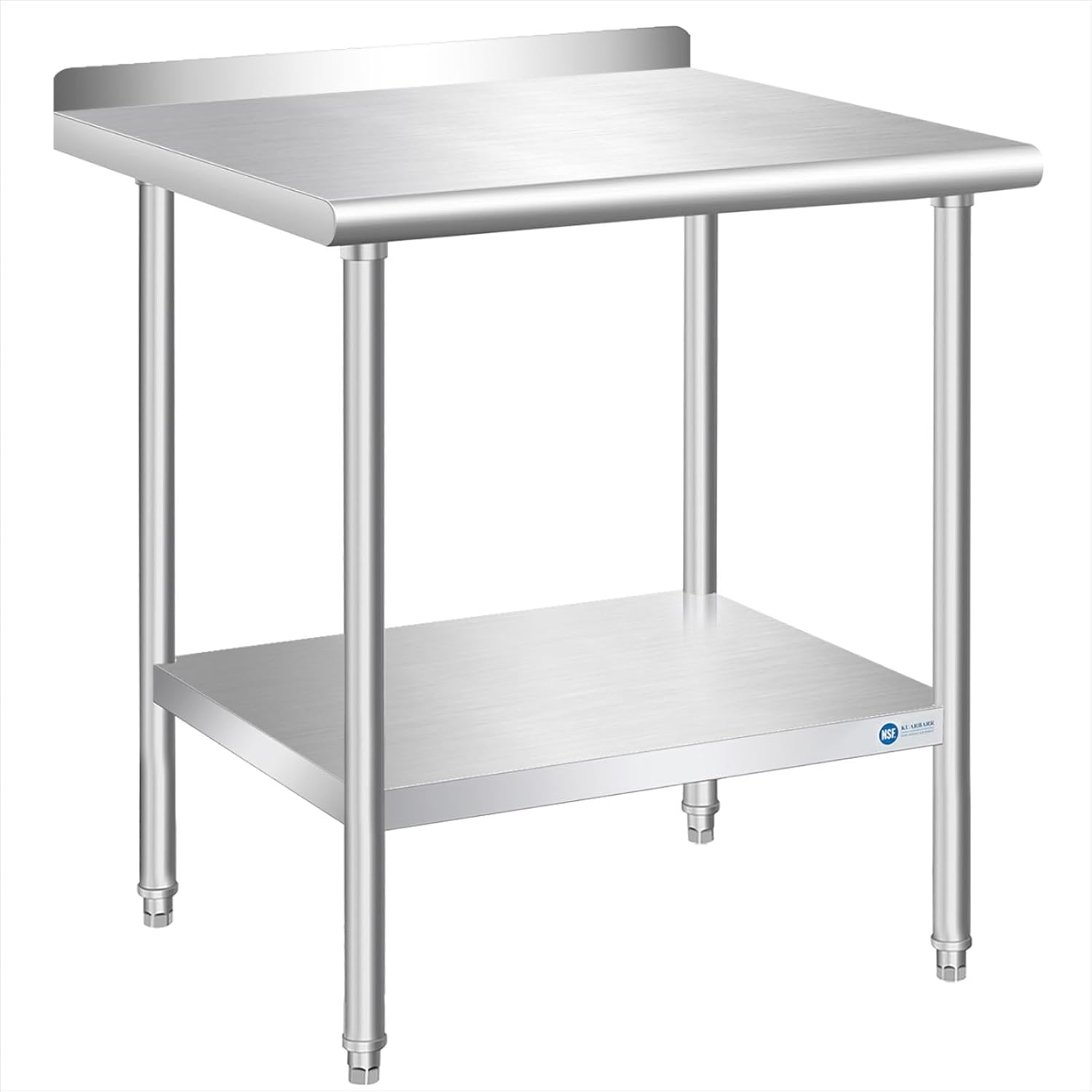 Stainless Steel Table 30 x 30 Inch with Backsplash for Prep