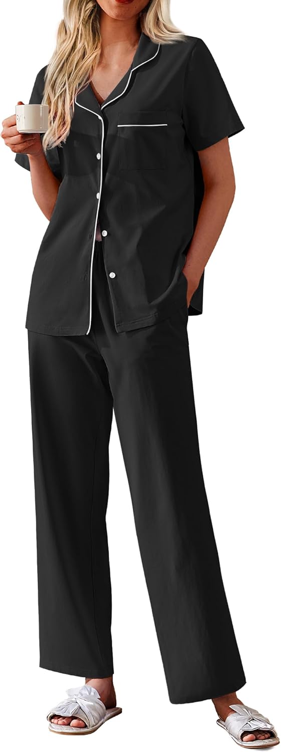 Ekouaer Women's Cotton Pajamas Set for Comfort and Style