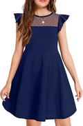Arshiner Girls Dress Summer Ruffle Sleeve Mesh A Line - Comfortable