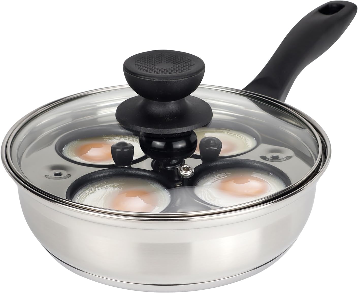 MARSKITOP Egg Poacher Pan Nonstick 4 Eggs for Perfect Breakfasts