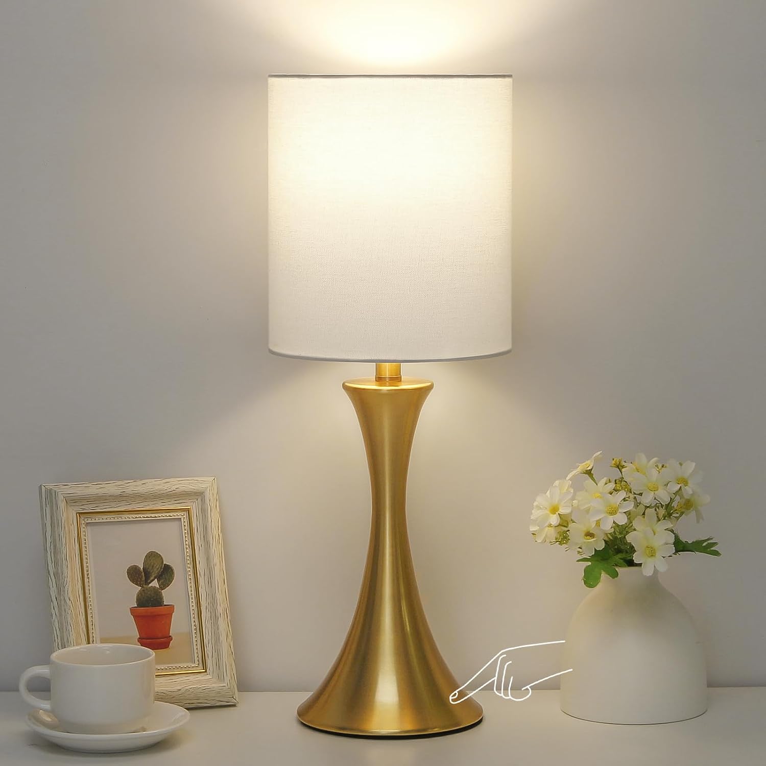 Gold Bedside Lamp with Touch Control for Modern Spaces