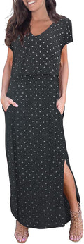 Smallshow Women's Maternity Nursing Split Long Dress - Soft Rayon