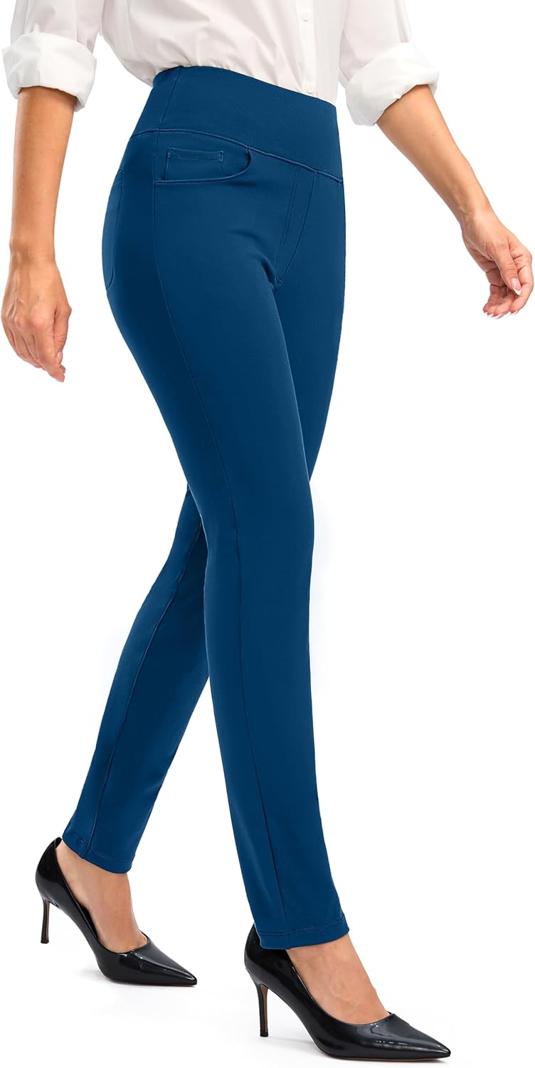 Rammus Womens High Waist Dress Pants with Pockets for Work