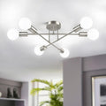 Modern Sputnik Chandelier 6-Light Ceiling Light Fixture - Brushed