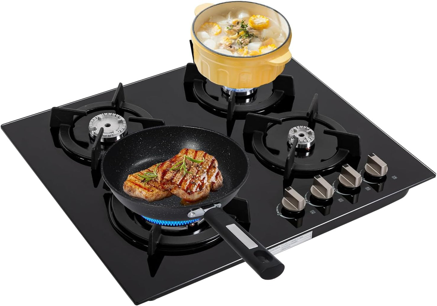 Gas Cooktop with 4 Burners for Efficient Cooking and Durability
