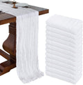 12 Pack 10ft White Cheesecloth Table Runner 21 x 120 in - Versatile
