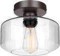 MAXvolador Industrial Semi Flush Mount Ceiling Light - Vintage Clear