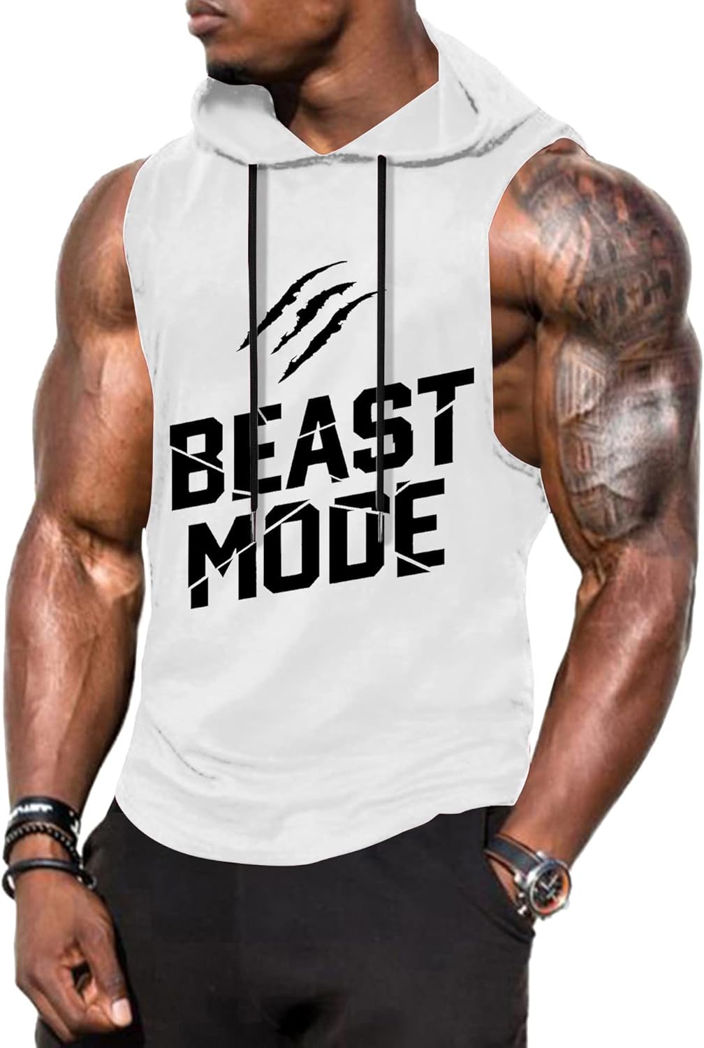 Babioboa Men's Sleeveless Hooded Gym Tank - Cut Off Muscle Shirts