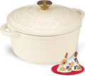 Overmont Enameled Cast Iron Dutch Oven 4.5QT - Versatile Heat