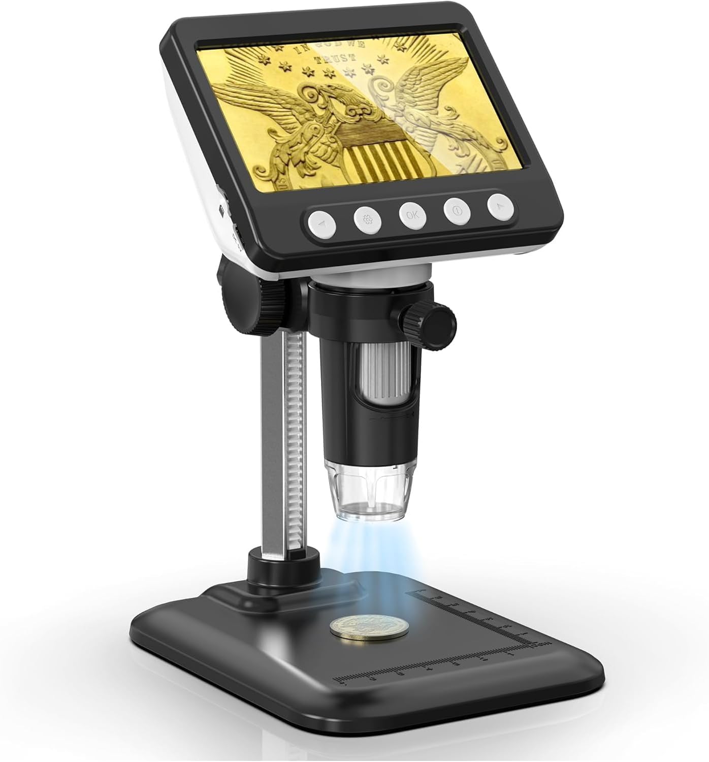 Coin Microscope 4.3in LCD Digital Magnifier 1000X for Collectors