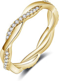 Moissanite Wedding Band 925 Sterling Silver Twisted Eternity Ring