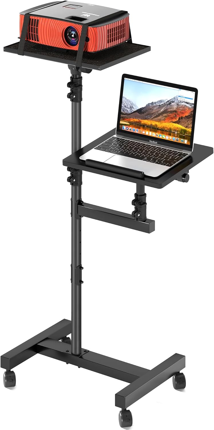 DECOSIS Rolling Laptop Stand - Adjustable Height, Mobile & Practical!