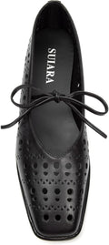 Lace up Ballet Flats Women Square Toe Mary Jane Flats (Style 93L9)