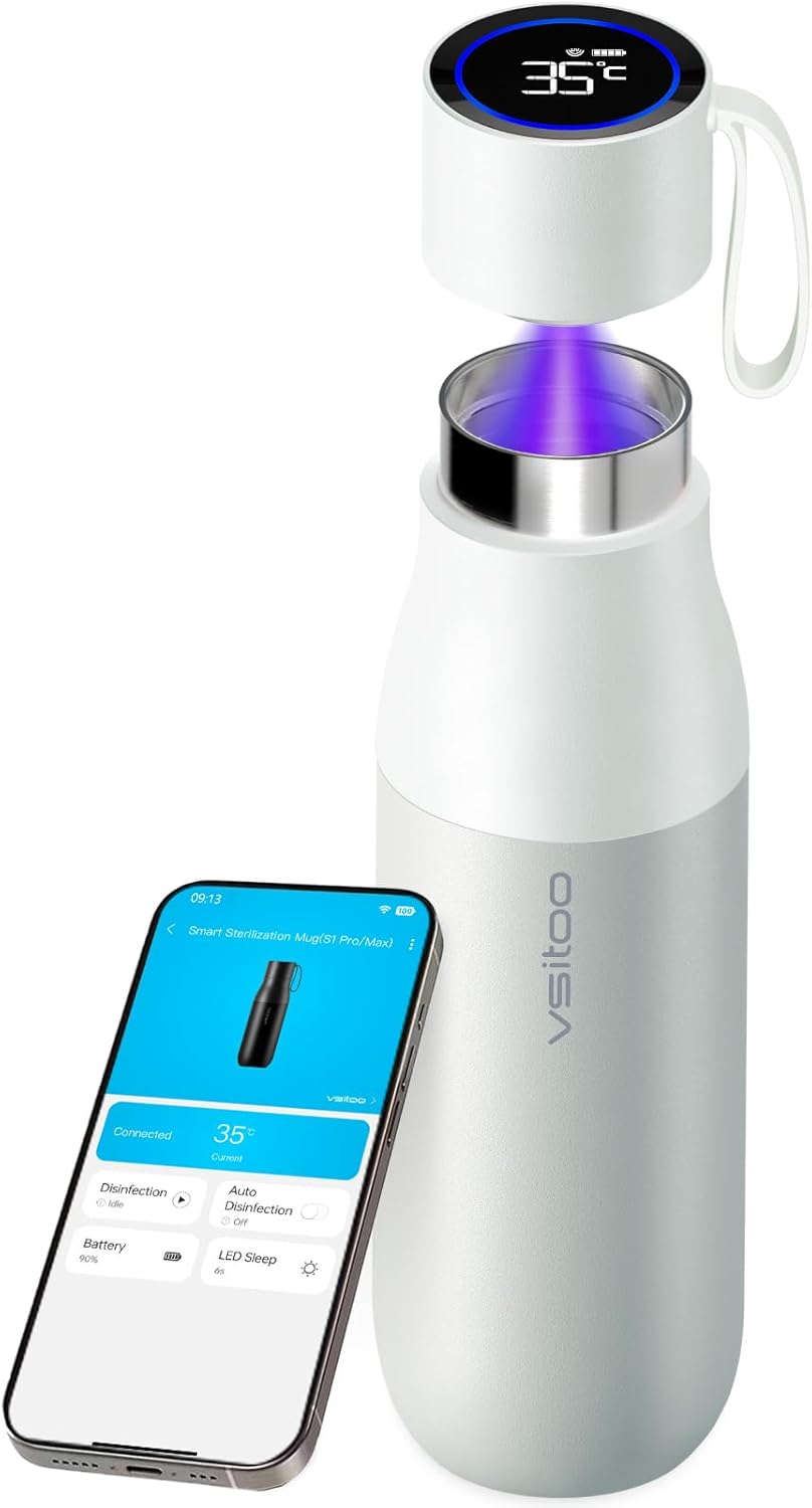 Self-Cleaning Water Bottle with Smart Control and Insulation
