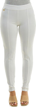 Women's Pull On Ankle Pant with Metal Tab - Sleek Ponte Fit
