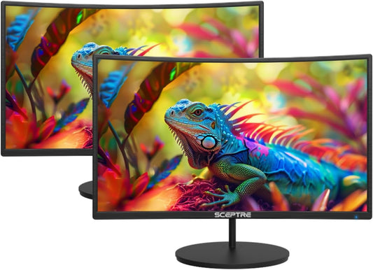 2X Pack - 27 Curved FHD Monitor, 100Hz Refresh Rate, 1ms Response Time, Built-in Speakers