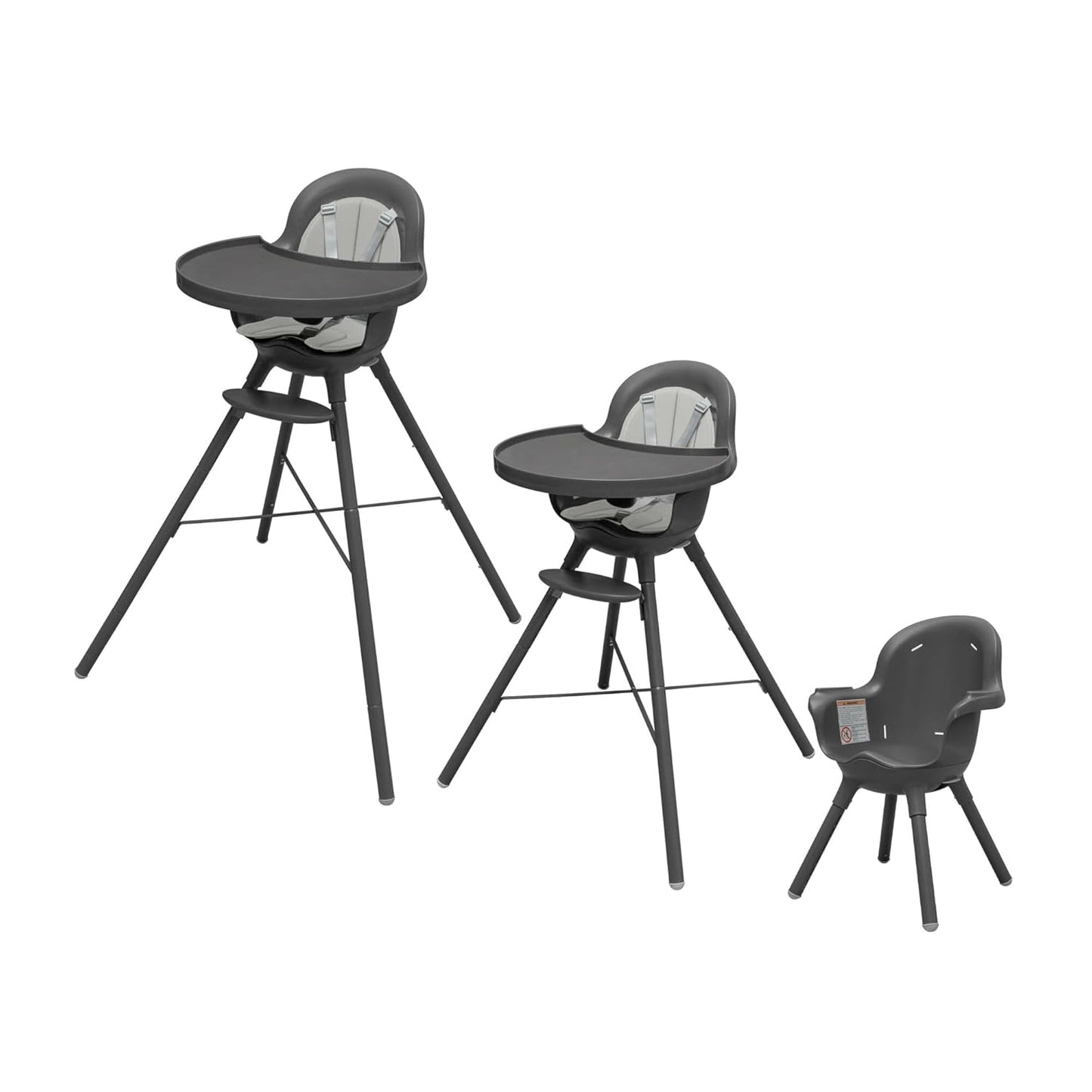 Boon Grub Adjustable High Chair - Dishwasher Safe Seat - Convertible Gray