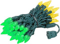 24FT 70 LED C6 Christmas String Lights - Green/Yellow Festive Glow