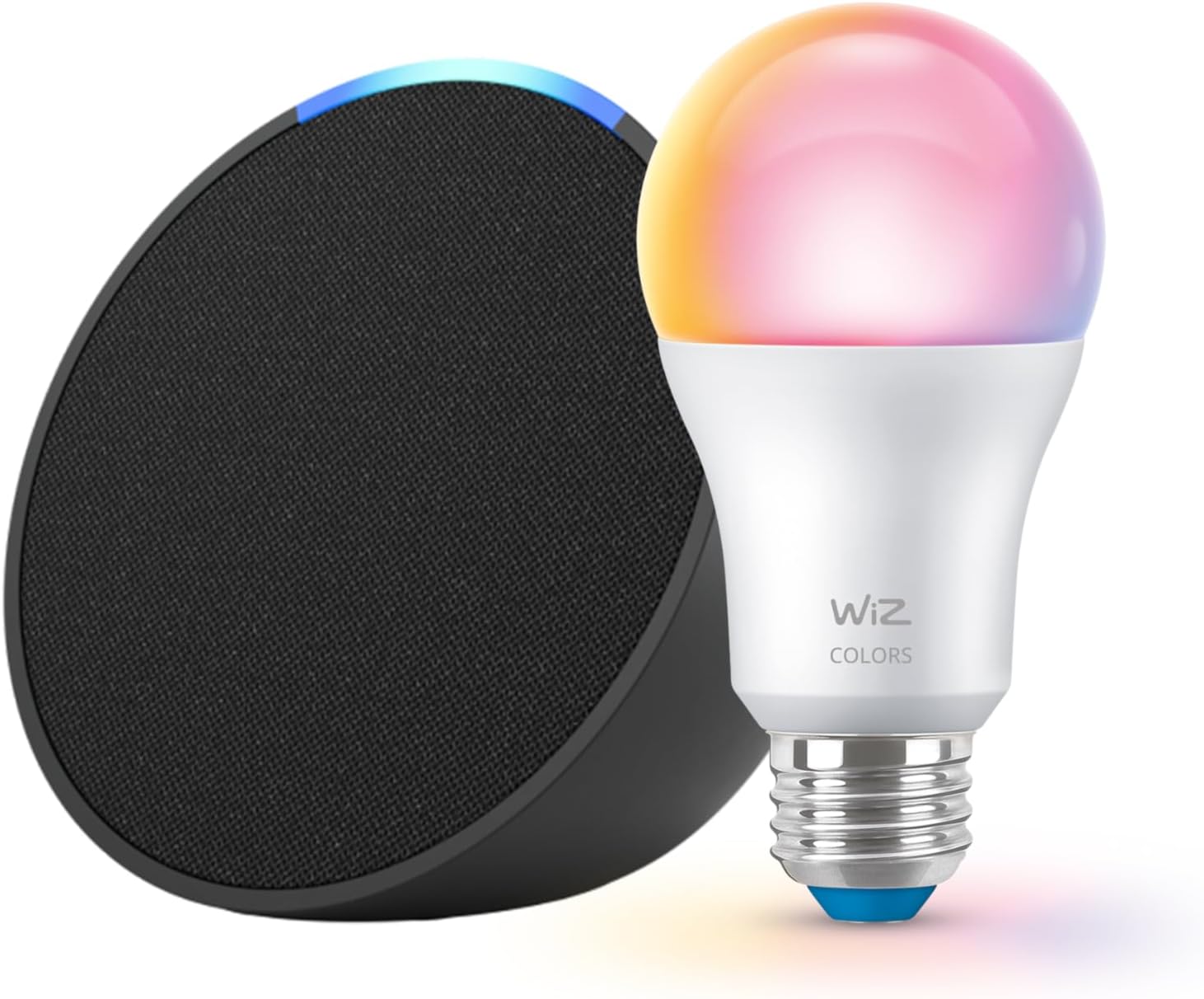 Echo Pop with WiZ 60W Smart Bulb - Voice/App Control
