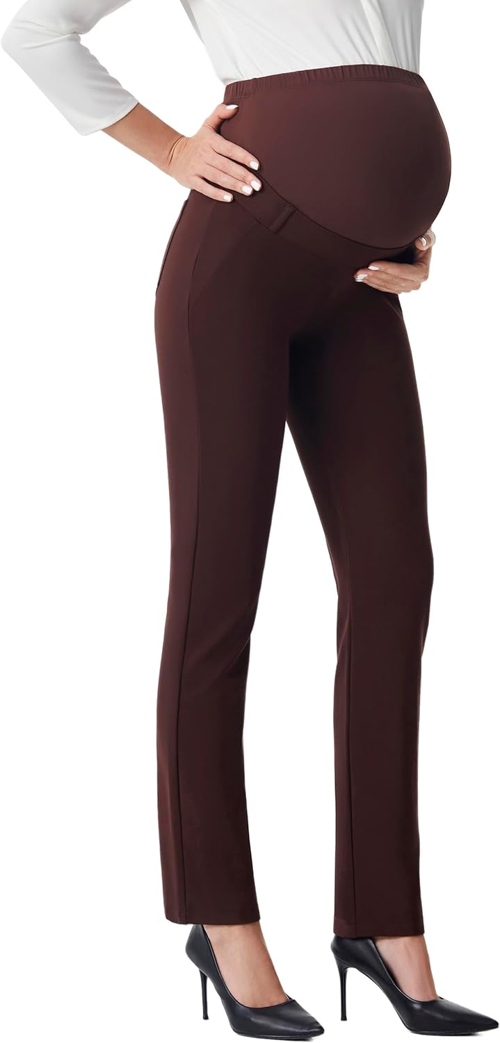 AFITNE Maternity Pants for Work Over The Belly Straight Leg Slacks