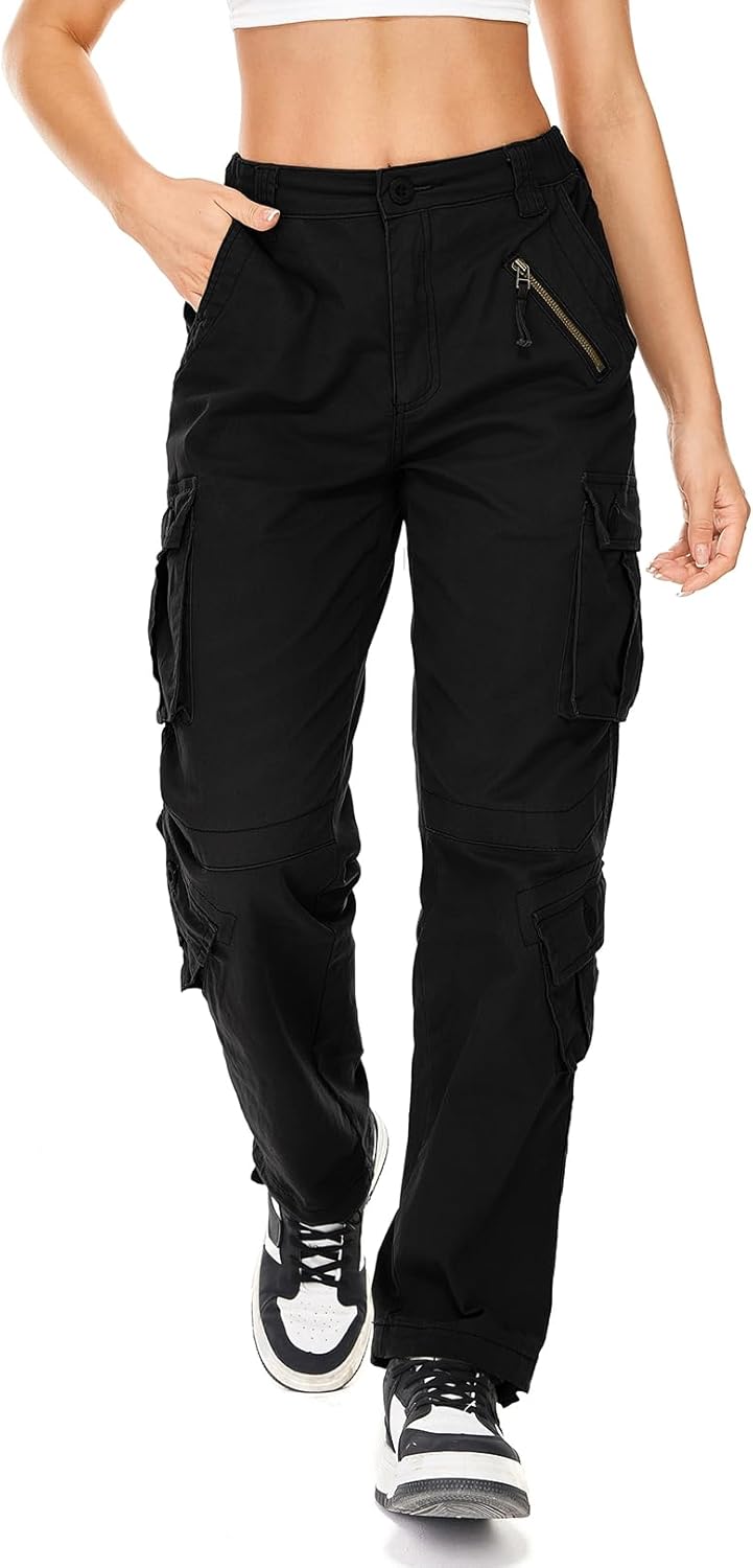 Womens Cargo Army Combat Work Pants with 8 Pockets for Comfort