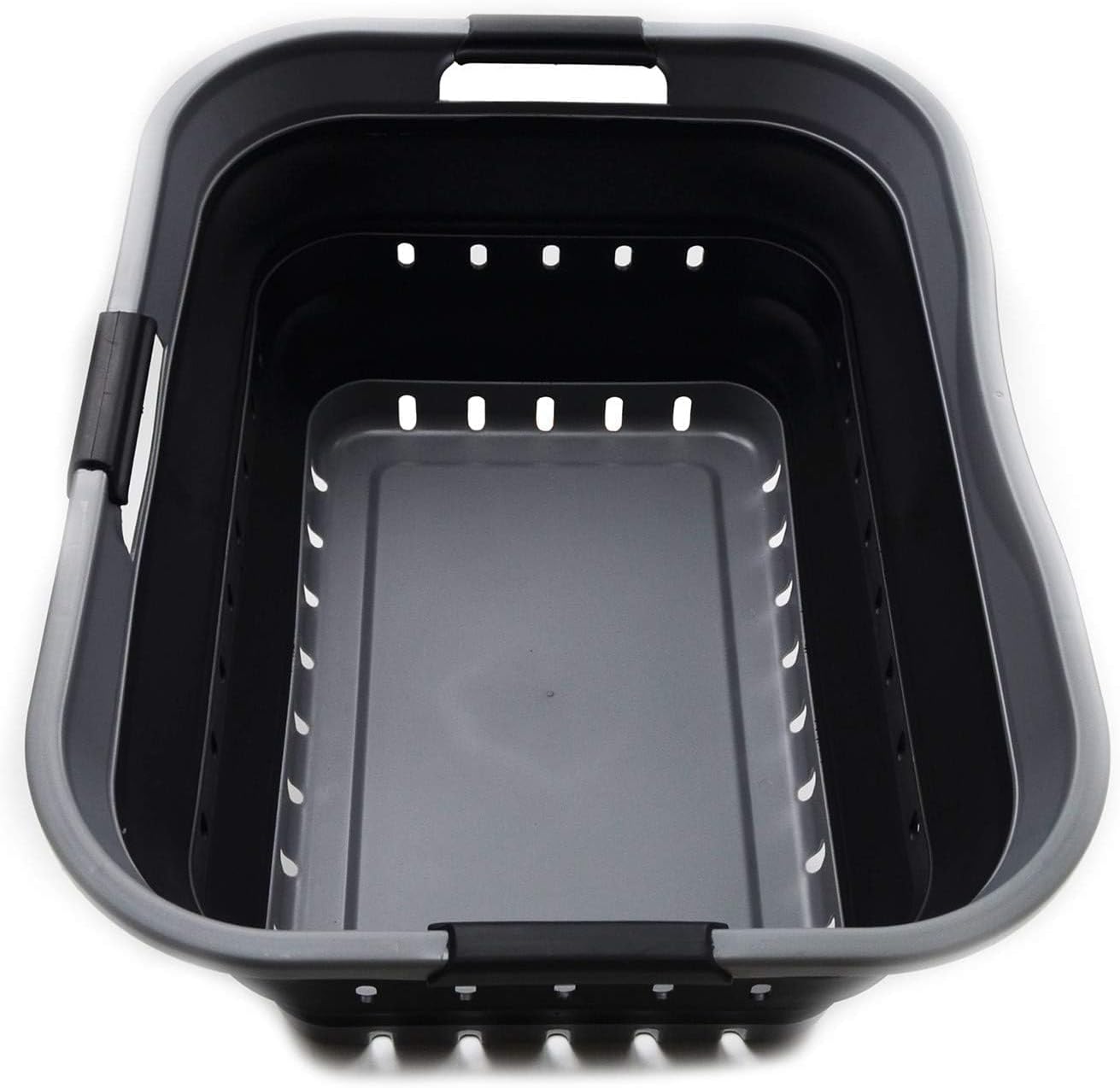 Collapsible Plastic Laundry Basket for Space Saving Storage