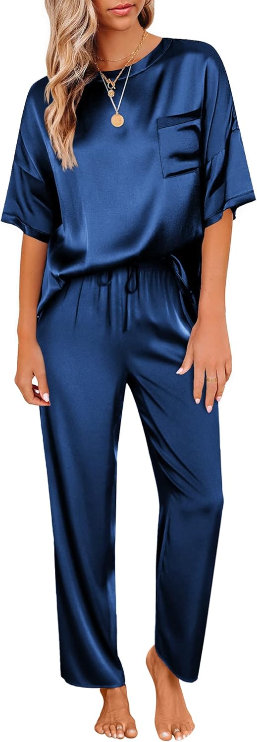 Ekouaer Womens Satin Silky Pajama Set for Ultimate Comfort