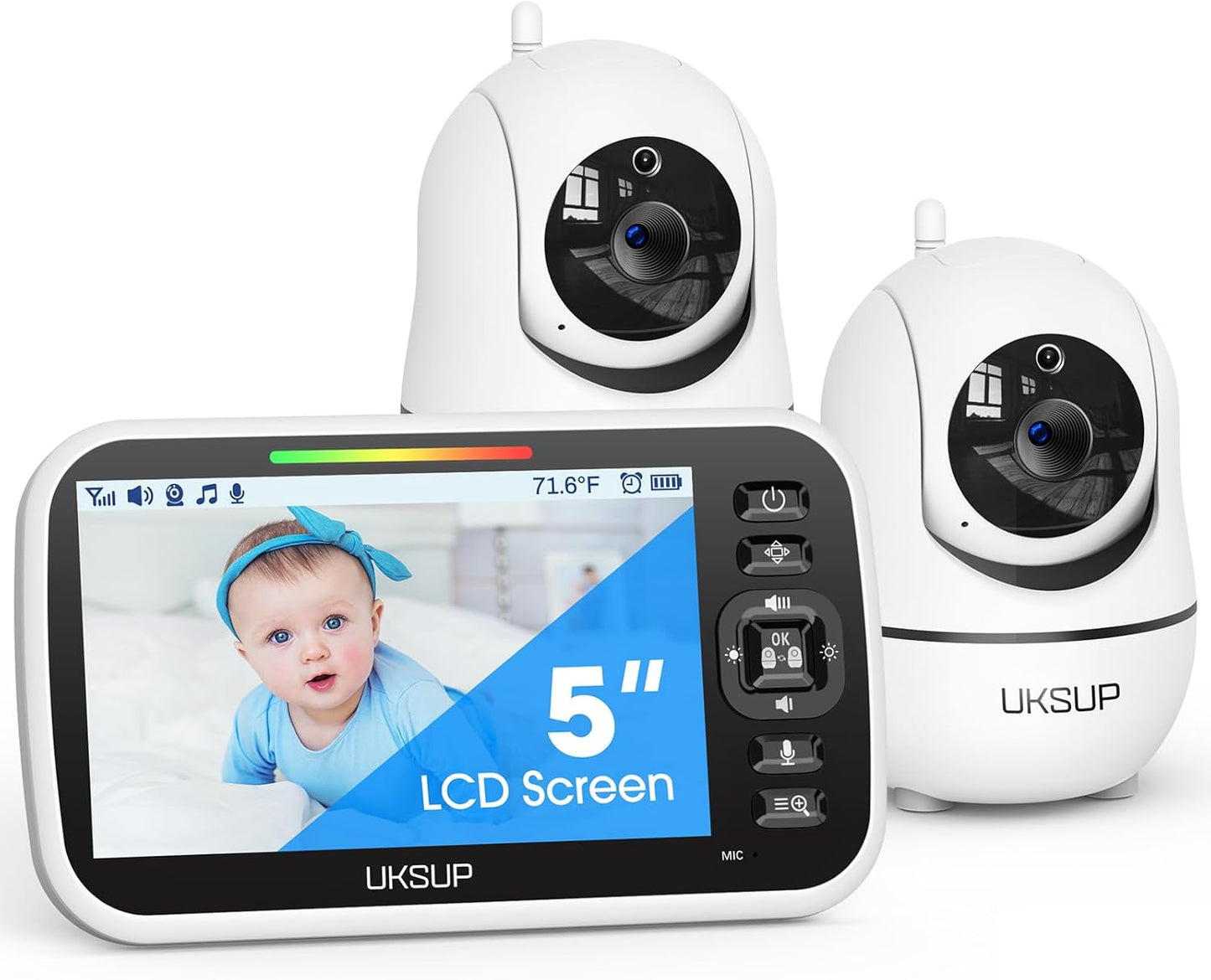 SM663V2 Baby Monitor with 2 Cameras - 5in Display & Features